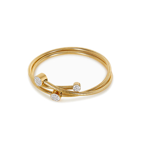 Stone Twister Bangle - Gold