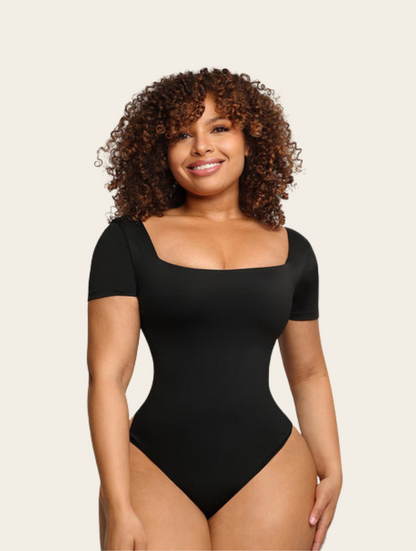 Square nek naadloze String Bodysuit 1+1 Gratis