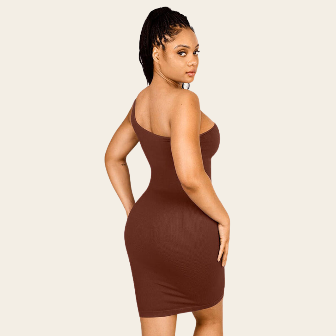 Luna Chic: Naadloze Één-Schouder Body Shaper | Koop er een, Krijg er een Gratis!