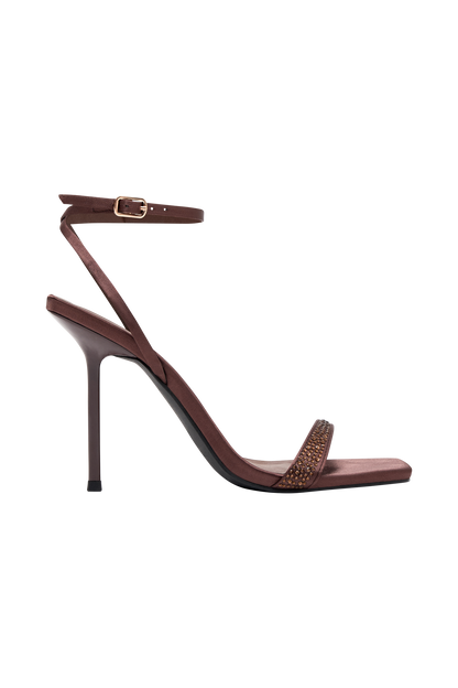 Haley Hot Fix Diamante Heel - Chocolate