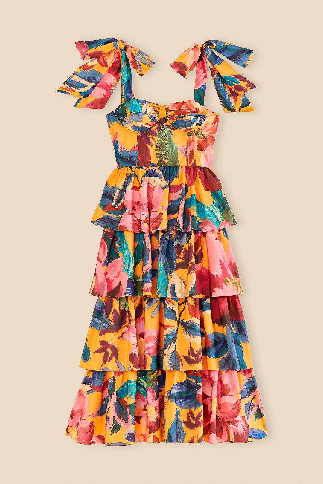 Aaliyah Floral Printed Maxi Strap Dress