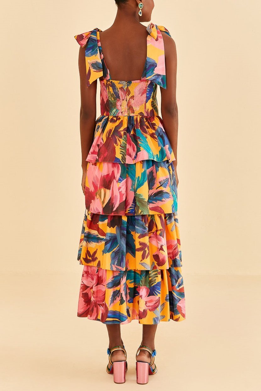 Aaliyah Floral Printed Maxi Strap Dress