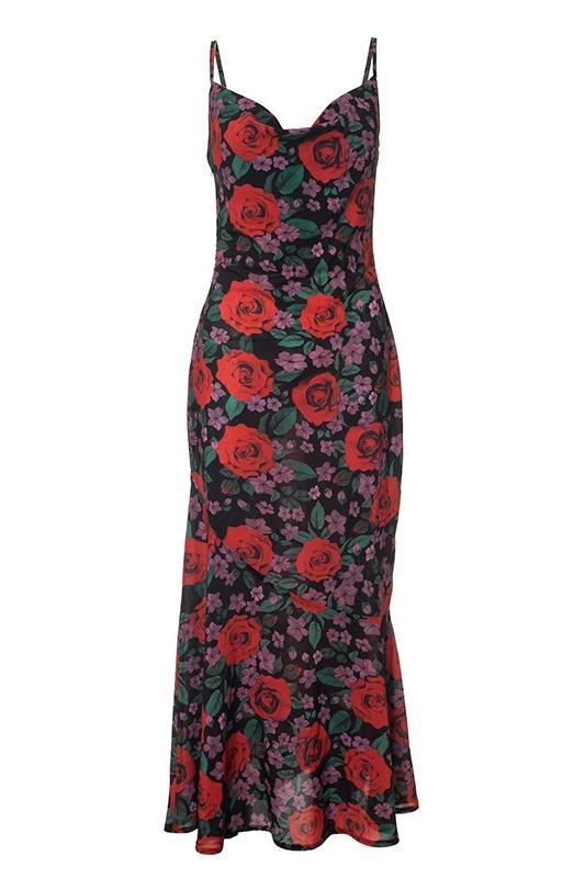 Alanna Floral Printed Maxi Slip Dress