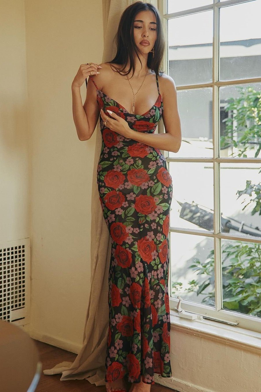 Alanna Floral Printed Maxi Slip Dress