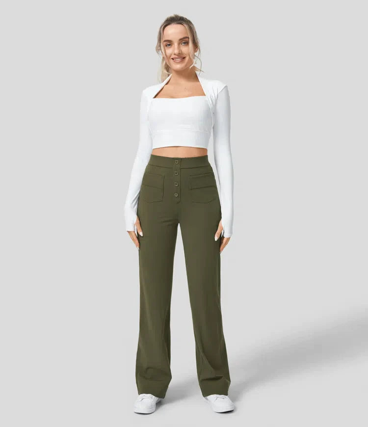 Ilse | High-waisted elastische casual broek