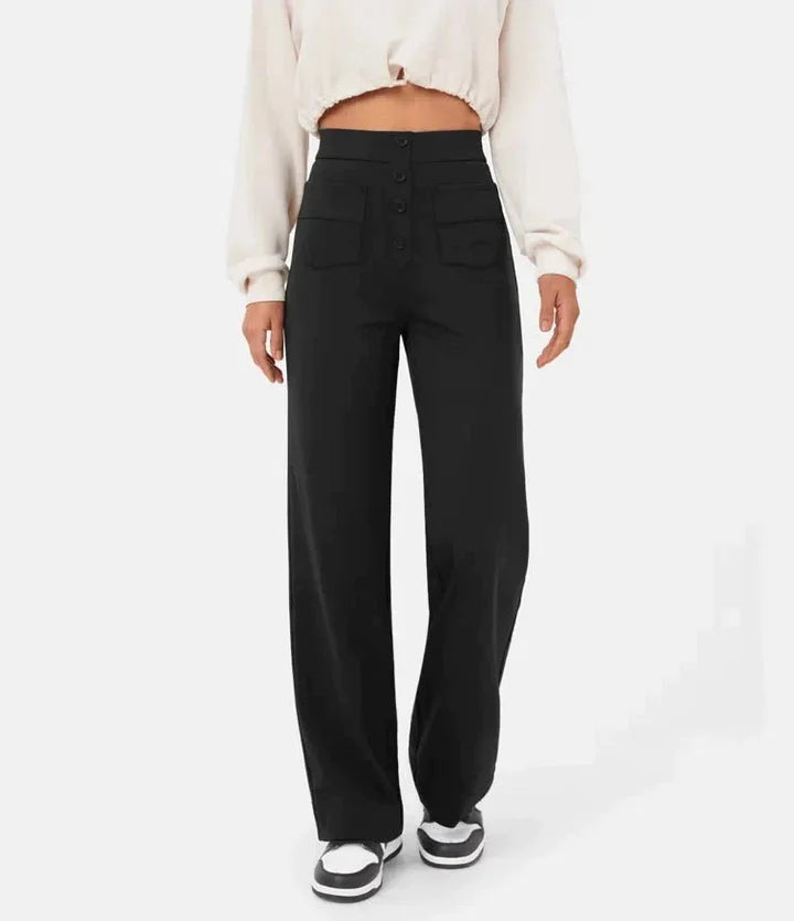 Ilse | High-waisted elastische casual broek