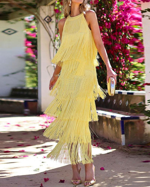 Women's Elegant Fringed Dress