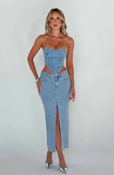 Mya™┃Denim Corset Top