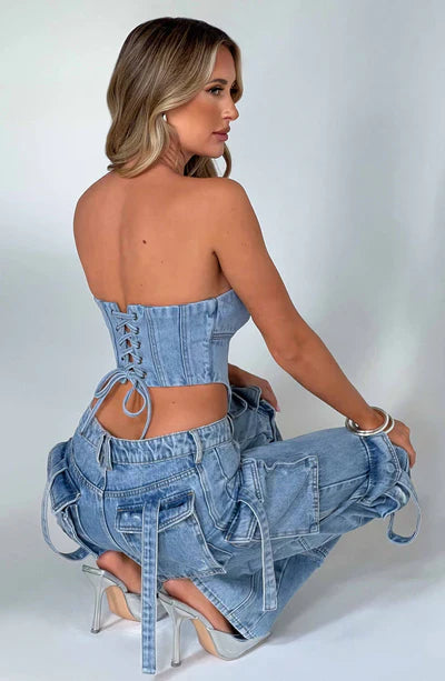 Mya™┃Denim Corset Top