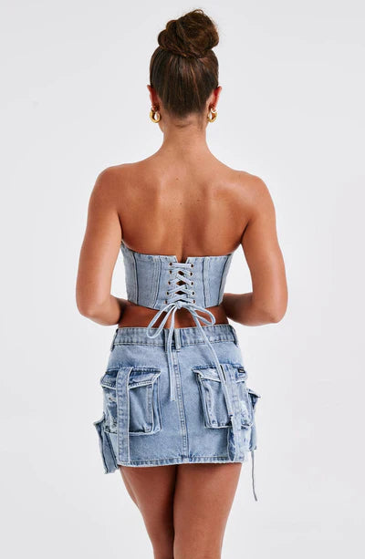 Mya™┃Denim Corset Top