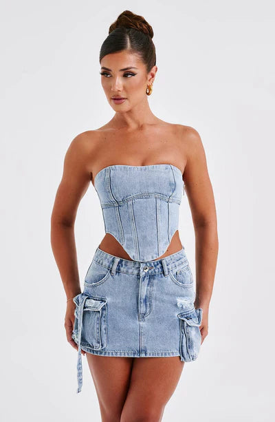 Mya™┃Denim Corset Top