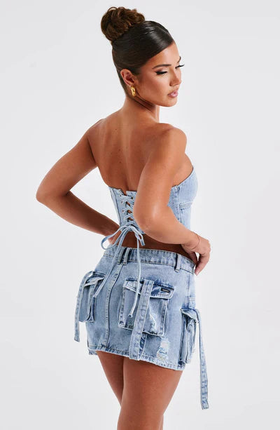 Mya™┃Denim Corset Top