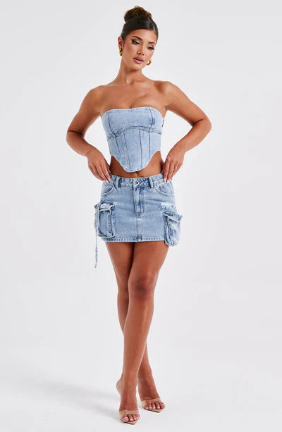 Mya™┃Denim Corset Top