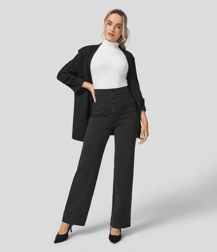 Ilse | High-waisted elastische casual broek